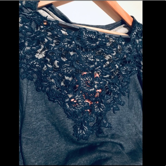 Anthro Meadow & Rue Bria Lace-Back Sweatshirt - Picture 7 of 7
